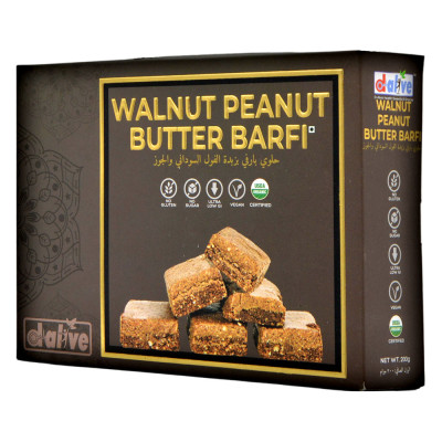 D Alive Organic Walnut Peanut Butter Barfi 200G