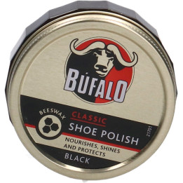 Bufalo Black Wax Shoe Polish, 75 ml