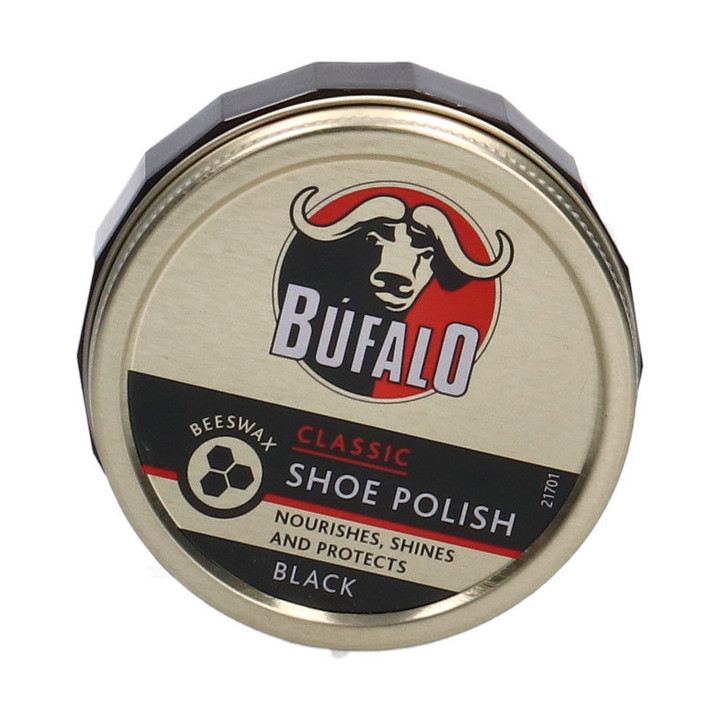 Bufalo Black Wax Shoe Polish, 75 ml