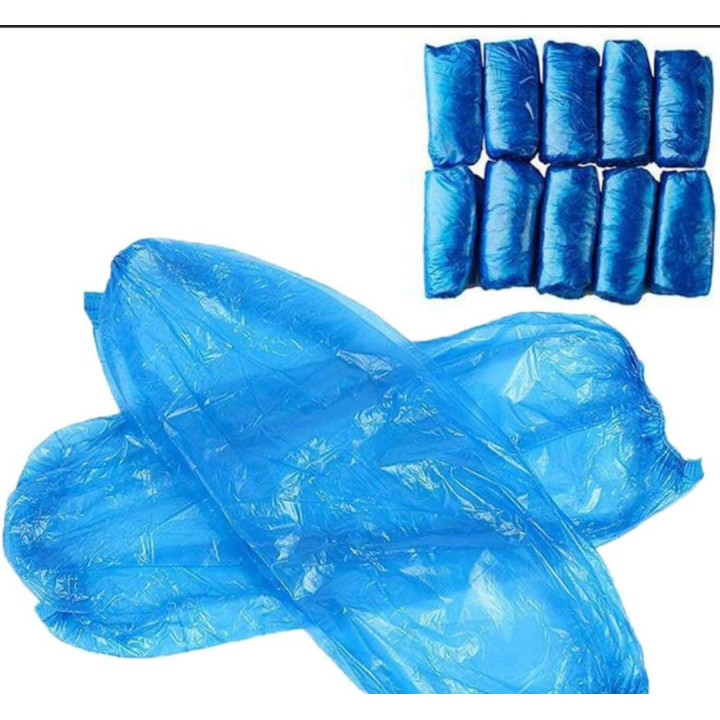 United Hygiene Blue Plastic Arm Sleeves, 100 pcs