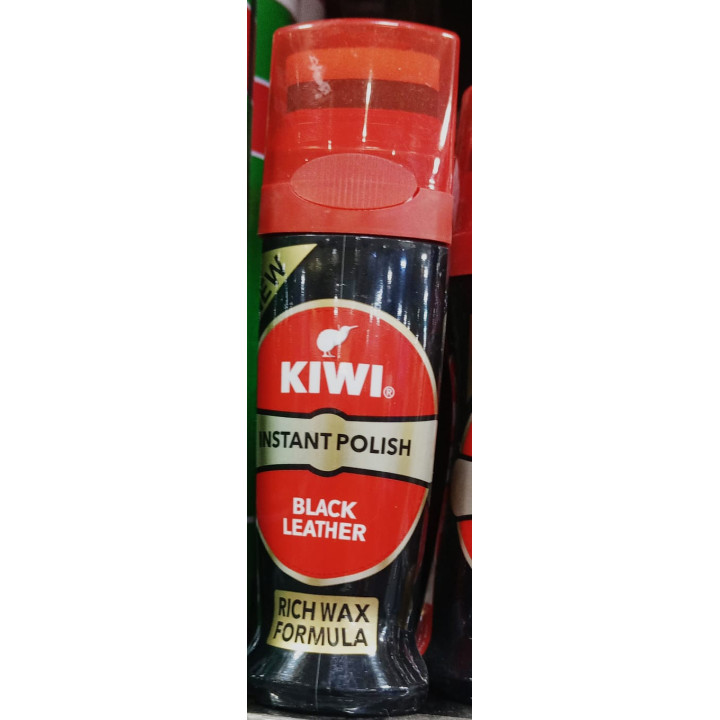 Kiwi Black Leather Instant Polish, 75 ml