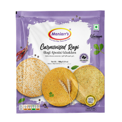 Maniarrs Carmonised Ragi Khakhra 180Gm. Indian