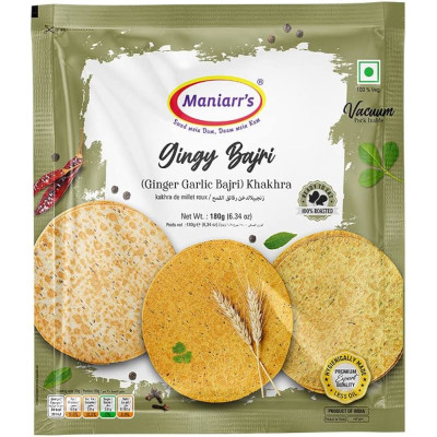 Maniarrs Ginger Chilli Bajri Khakhra 180Gm. Indian