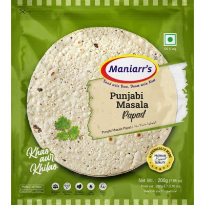 Maniarrs Punjabi Masala Papad 200Gm. Indian