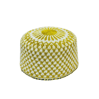 Kb No. 23 Gents Gold Topi With Astar 1Pc