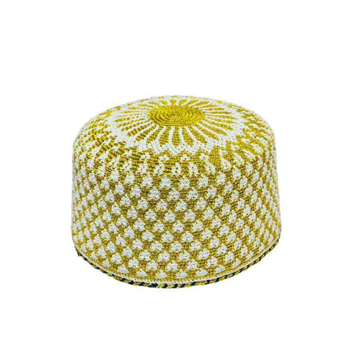 KB No. 23 Gents Gold Topi with Astar, 1 pc