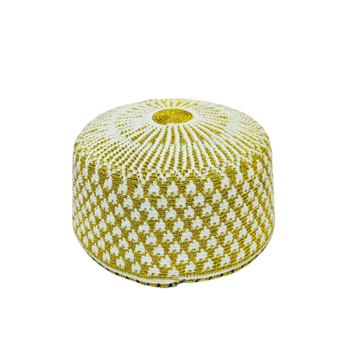 KB No. 22 Gents Gold Topi with Astar, 1 pc