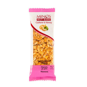 Minos Cashew And Honey Nut Bars 50G