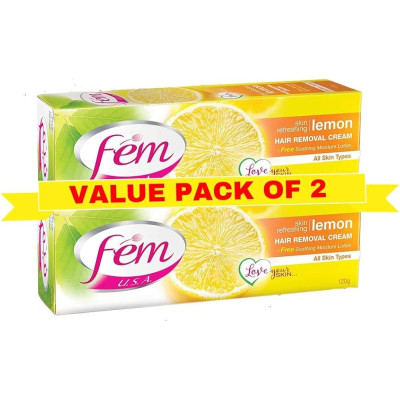 Fem Twin Pack All Skin Lemon Hair Removal Cream 120G
