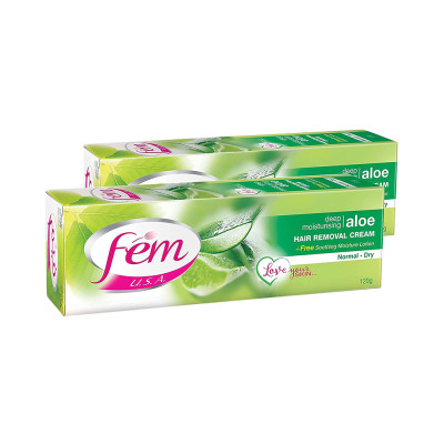 Fem Twin Pack Normal-Dry Aloevera Hair Removal Cream 120G