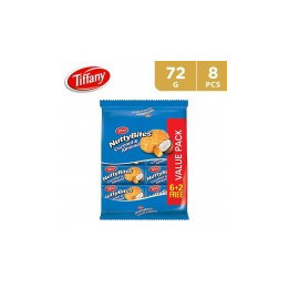 Tiffany Nutty Bites Coconut and Almond Cookies Combo Pack, 8 x 80 g