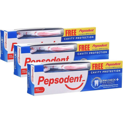 Pepsodent 3Pc Germi Check Toothpaste And Brush 150G