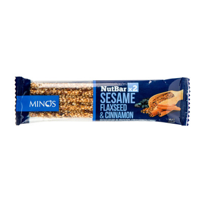 Minos Sesame Flaxseed And Cinnamon Nut Bars 30G