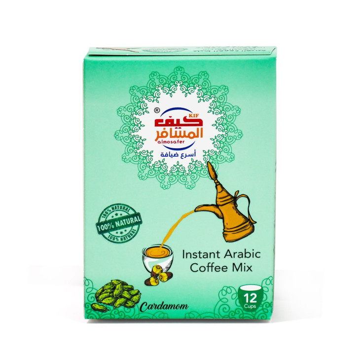 Almosafer Instant Arabic Coffee with Cardamom, 12 sachets × 5 g