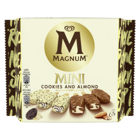Magnum Mini Cookie And Almond White 6P Ice Cream Bar 276G
