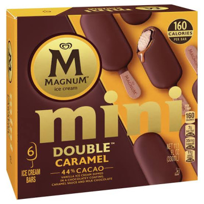 Magnum Mini Double Chocolate Caramel 6P Ice Cream Bar 300G