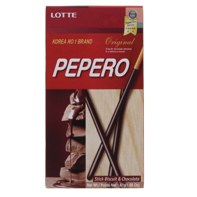 Lottee Pepero Biscuit And Chocolate Stick 47G