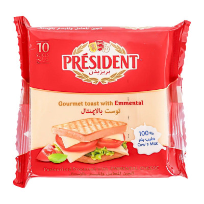 President 10 Slices Emmental Cheese 200G