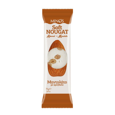 Minos Soft Nougat Almond Nut Bars 70G