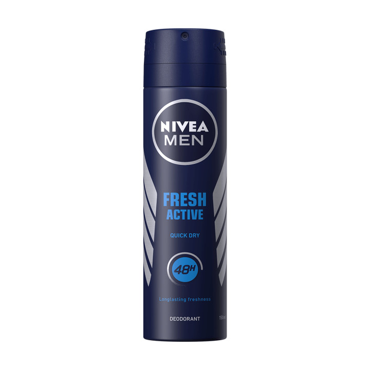 Nivea Men Fresh Active Deodorant Spray, No. 81600, 150 ml