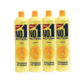 No.1 Action 4Pc Lemon Dishwash Liquid 400Ml