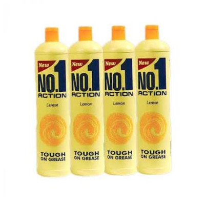 No.1 Action 4Pc Lemon Dishwash Liquid 400Ml