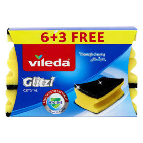 Vileda Glitzi Crystal +3Free Scourer Sponge 6P