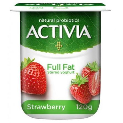 Activia Strawberry Fulfat Fruit Yoghurt 120G