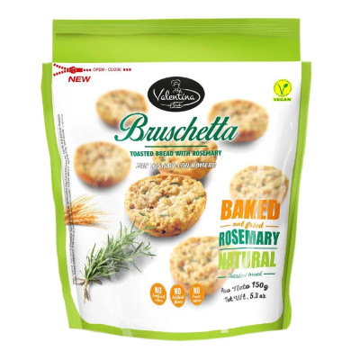 Valentina Bruschetta Wheat Bran Baked Toasted Bread 150G