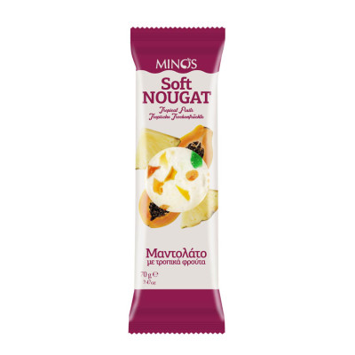 Minos Soft Nougat Cranberry And Almond Nut Bars 70G