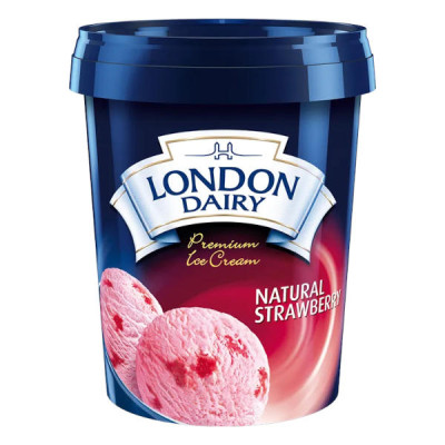 London Dairy Natural Strawberry Ice Cream Tub 500Ml