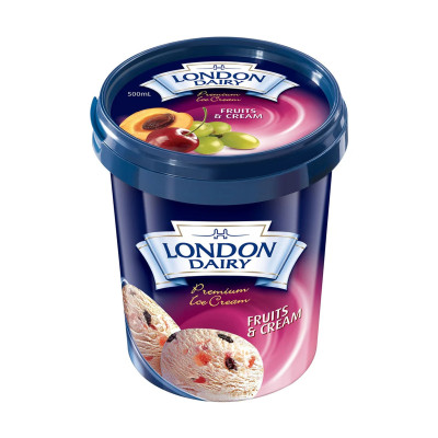 London Dairy Fruits And Cream Ice Cream Tub 500Ml