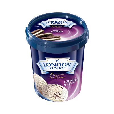 London Dairy Cookies And Cream Ice Cream Tub 500Ml