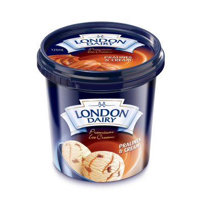 London Dairy Pralines And Cream Ice Cream Tub 125Ml