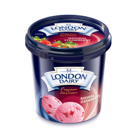 London Dairy Natural Strawberry Ice Cream Cup 125Ml