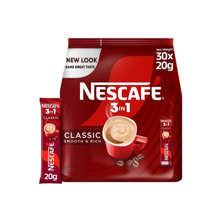 Nescafé Classic 3-in-1 Coffee, 30 sachets x 20 g