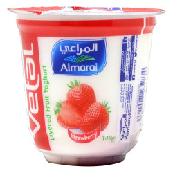 Almarai Vetal Strawberry Layered Fruit Yoghurt 140G Almarai Vetal Strawberry Layered Fruit Yoghurt 140g