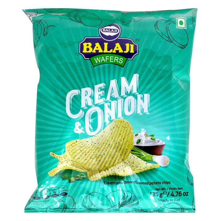 Balaji Cream and Onion Potato Wafers, 135 g