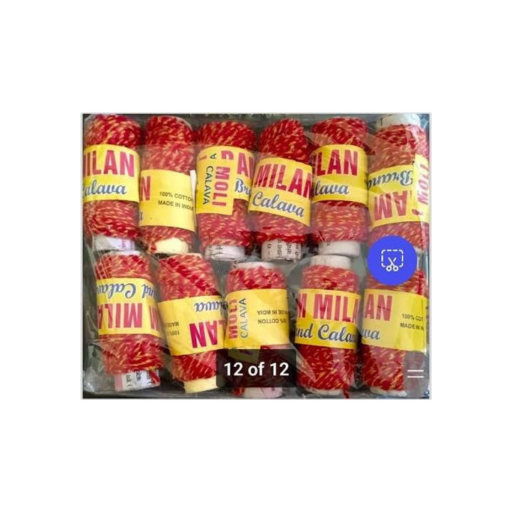 AE Dev Milan Red and Yellow Pooja Kalava Thread, 1 pc