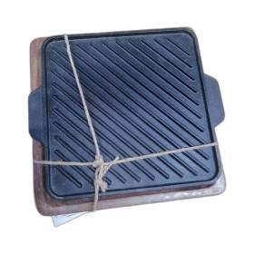 Burhan 11X11 Square Tawa 2 In 1 With Wooden Base 1Pcs