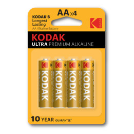 Kodak Ultra Premium Alkaline AA Batteries, 4 pcs
