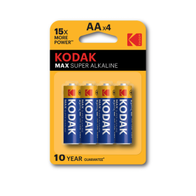 Kodak Max Alkaline 4Pc Aa Battery 1Pkt