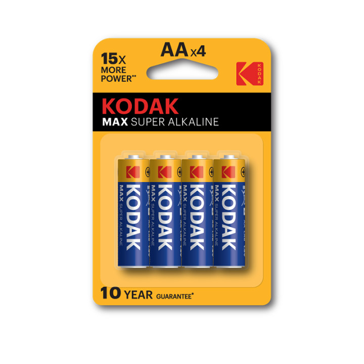 Kodak Max Alkaline AA Batteries, 4 pcs