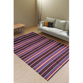 Burhan 5X7 Cotton Coloured Striped Carpet 1Pc