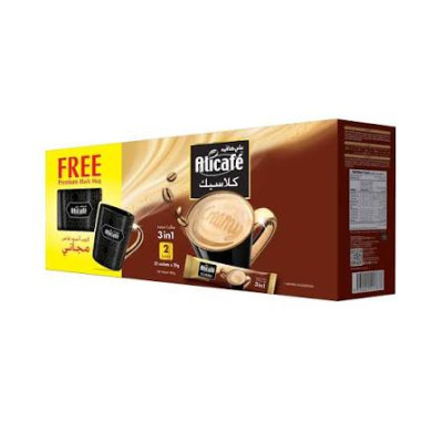 Alicafe Classic 22Sachetsx20gx2boxes Free Mug 3In1 Instant Coffee 880G