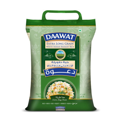 Daawat Extra Long White Indian Jute Basmati Rice 5Kg