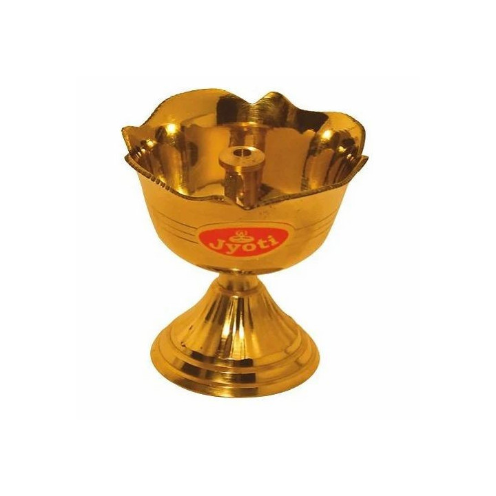 Burhan Brass Rose Deepak Diya Lamp No. 3, 1 pc