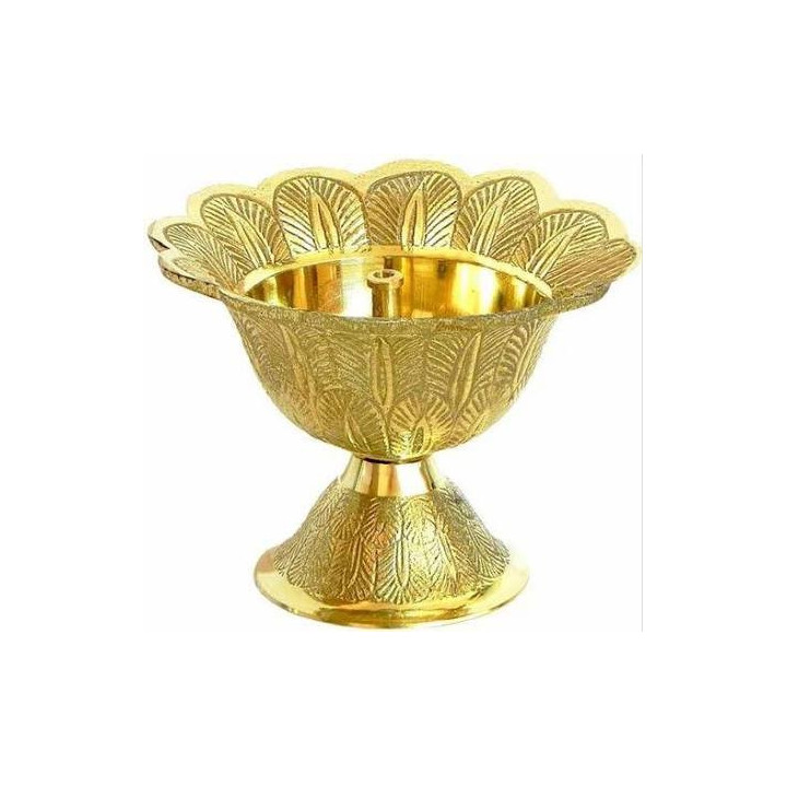 AE Brass Round Akhand Diya Lamp, 1 pc