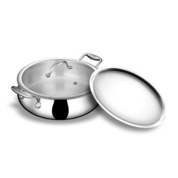 Burhan Stainless Steel Triply Handi with Lid, 2 L, 1 pc