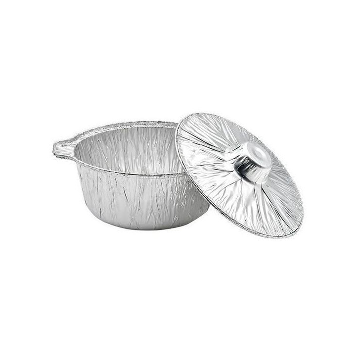 Fotouh Medium Aluminium Foil Pot with Lid, 4 pcs